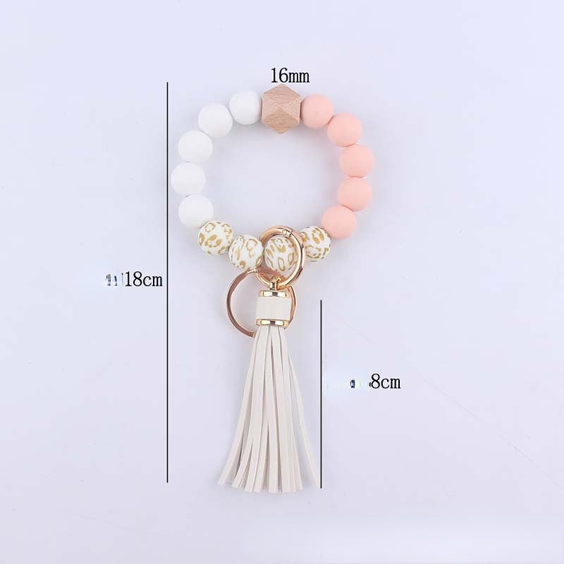 Llaves de muñeca con cuentas de silicona impresas al por mayor